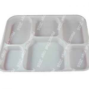 White 6 Compartment Plate (50 Plates)