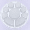 Thalimart 9 compartment round white plastic plate thali bottom side