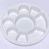 Thalimart 9 compartment round white plastic plate thali