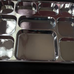 Metallic Silver 10 Compartment Plates