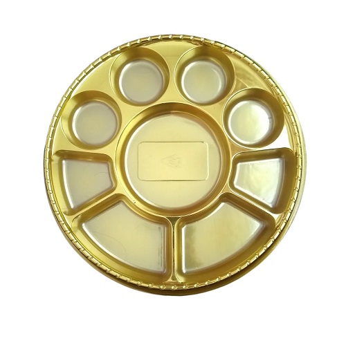 9 compartment gold plastic thali 9 compartment gold plastic thali