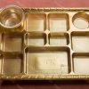 11 compartment disposable gold plastic plate 10