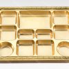 11 compartment disposable gold plastic plate 4