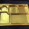 5 compartment gold disposable plastic plate