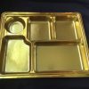 5 compartment gold plastic plate view 1