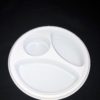 White 3 Section Appetizer Plate with Cup Holder