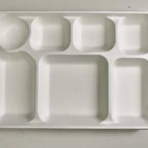 Bio-degradable 7 Compartment White Plate