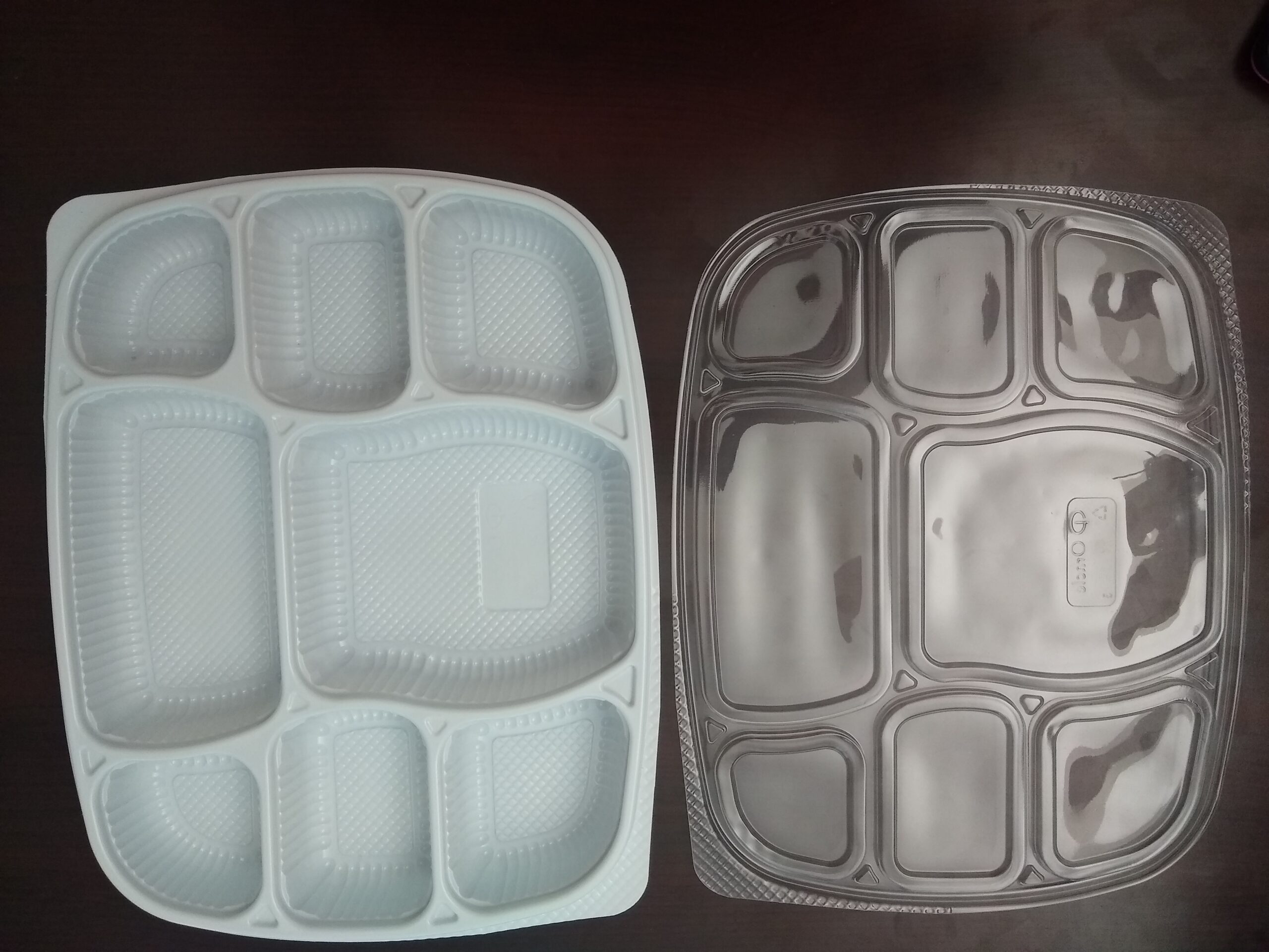 White 10 Compartment Plate -  - Virgin Plastic Thalis